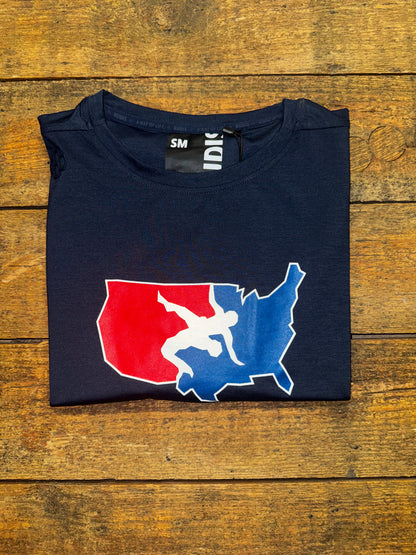 Rudis USA Wrestling Logo Performance T-Shirt